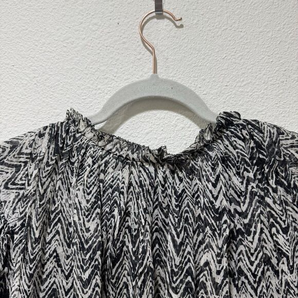 ISABEL MARANT 100% Silk Pleated Crêpe de Chine Blouse Top Women’s Sz FR 38 US 6 - Picture 9 of 10